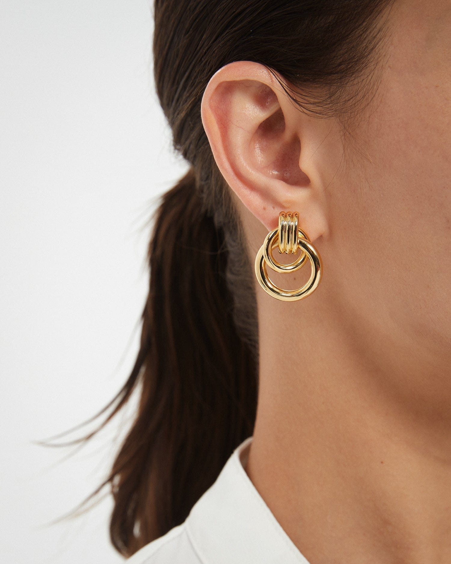 Statement Twisted Ear Studs - Golden