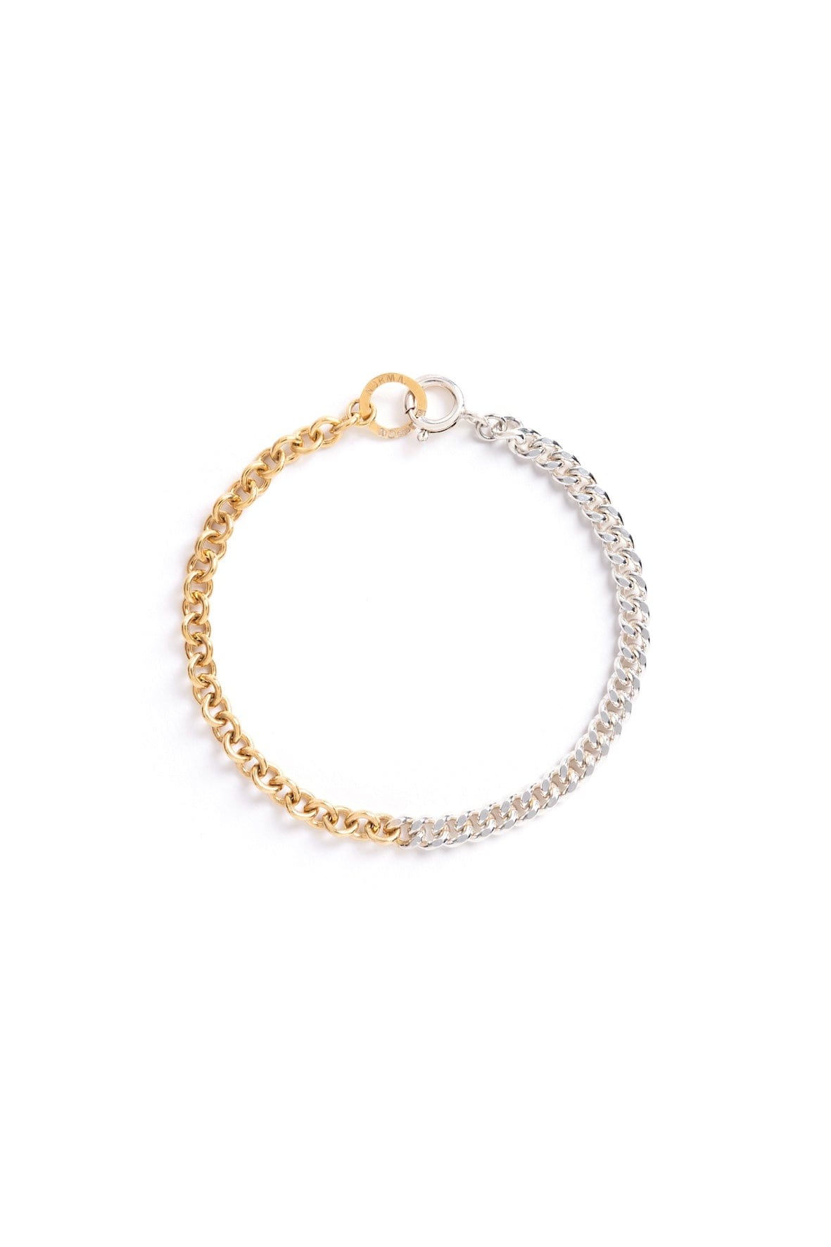 NORMA-Jewellery-Studio-10-Exclusive-Axis-bracelet-sterling-silver-curb-chain-18-ct-gold-vermeil-trace-chain-mixed-metals