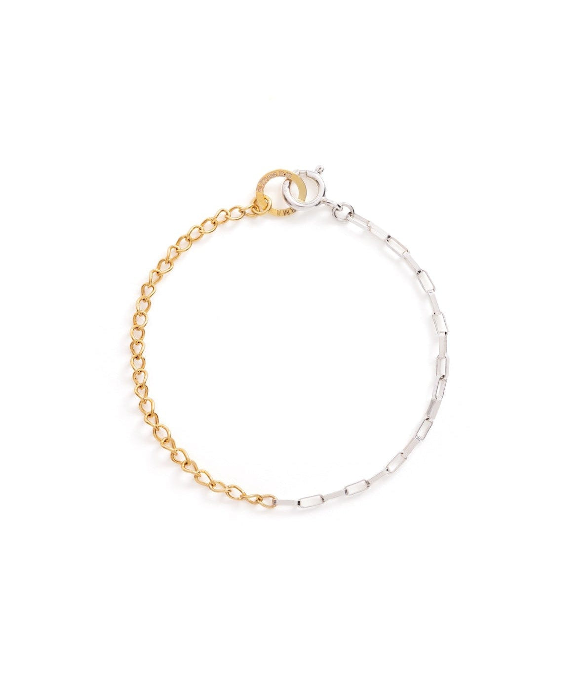 Norma-Jewellery-Studio-6-Exclusive-Frame-mixed-metal-chain-bracelet-18ct-gold-vermeil-curb-chain-sterling-silver-rectangle-cool-london