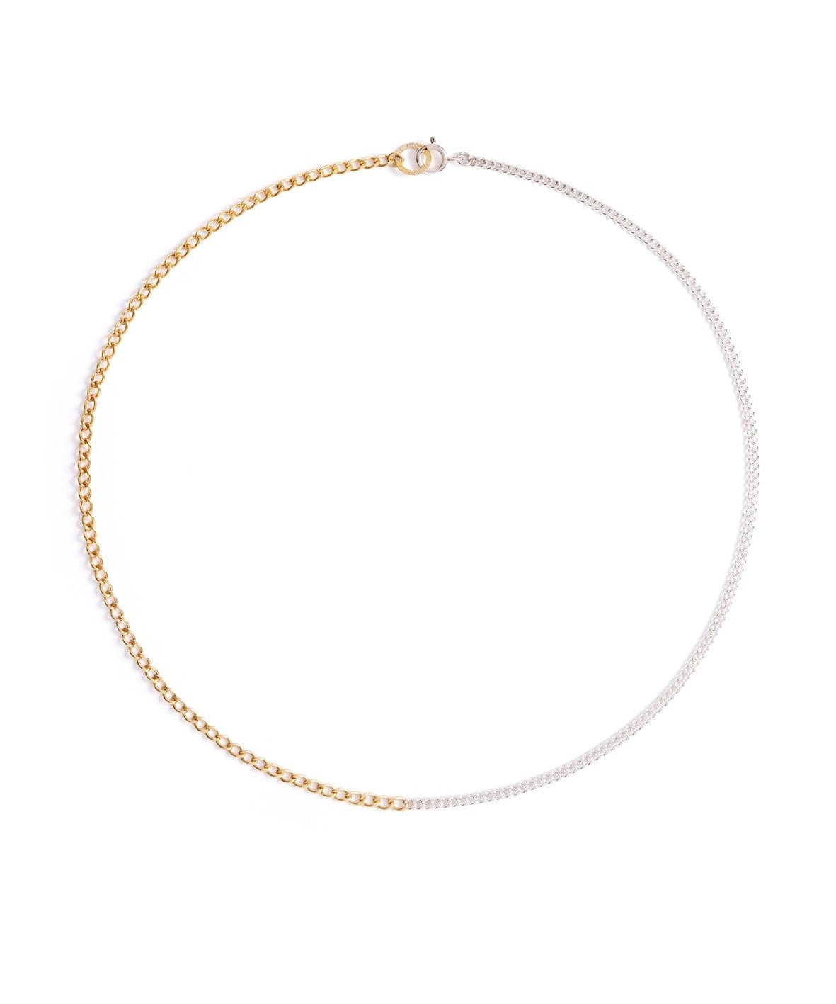 Norma-Jewellery-Drift-necklace-cool-everyday-refined-minimal-mixed-metal-sterling-silver-Belcher-Chain-18ct-gold-vermeil-Filed-Trace-Chain