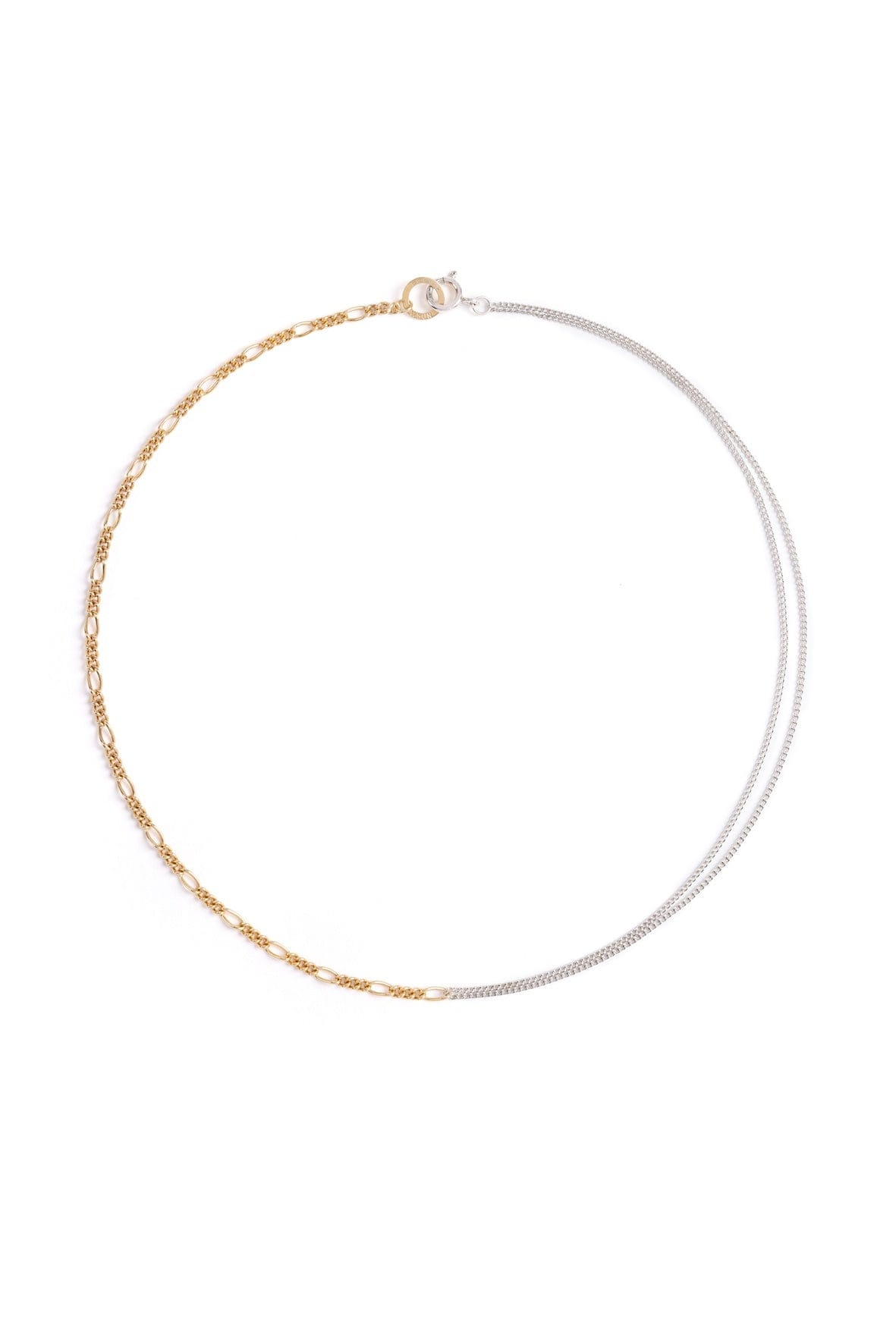 Norma-Jewellery-Exclusive-Studio-8-Relay-necklace-mixed-metal-gold-figaro-silver-curb-chain-chunky-everyday-cool