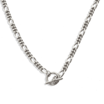 T-Bar Figaro Chain Necklace Gold & Silver - Golden