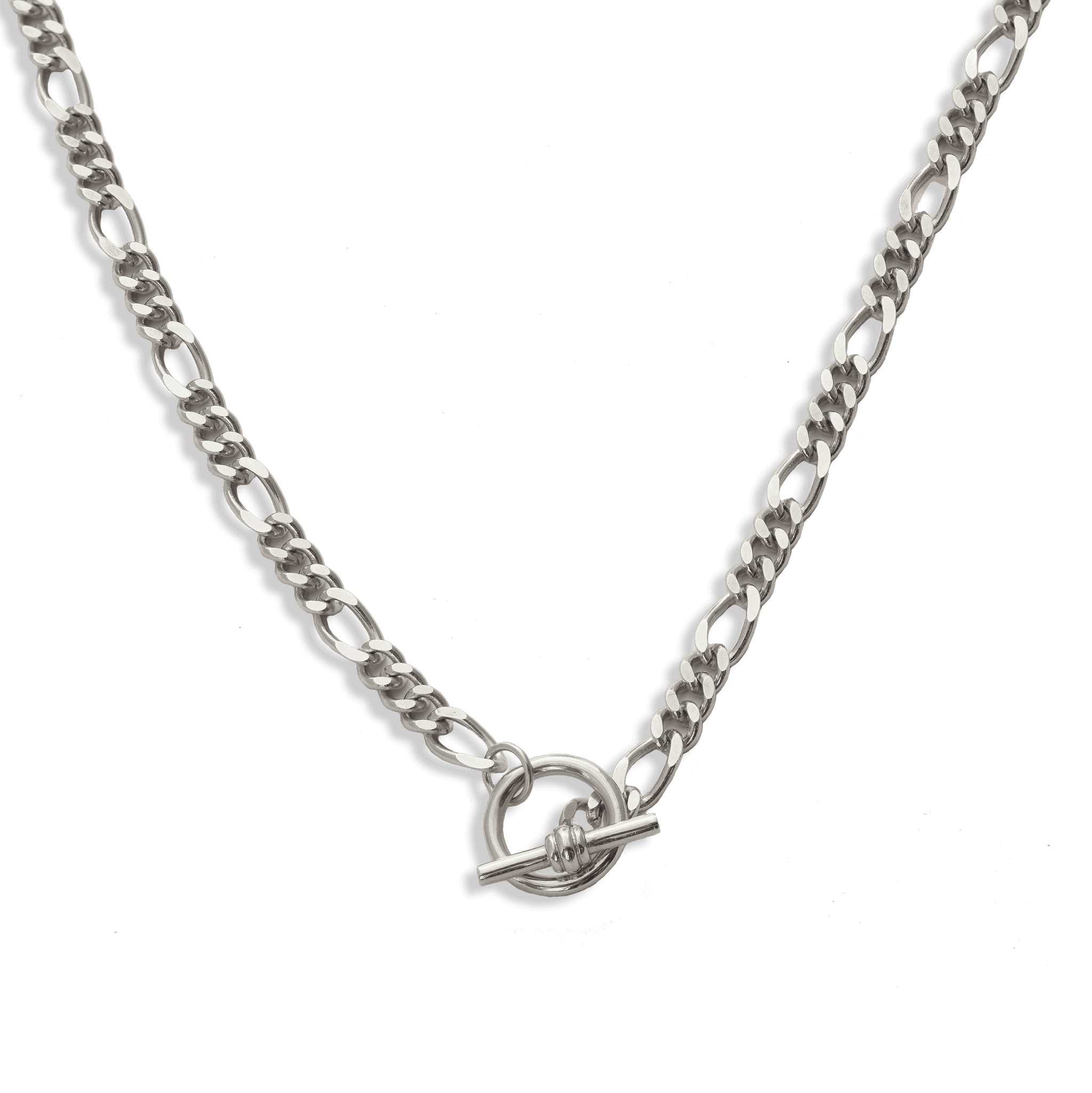 T-Bar Figaro Chain Necklace Gold & Silver - Golden