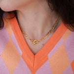 Junk-Jewels-T-Bar-Fastening-Figaro-Chain-Chunky-Gold-Necklace-Silver-Statement-Cool