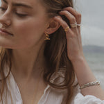 Milly-Maunder-T-Bar-Pendant-Huggie-Earrings-Molten-Texture-Gold-Plated-Everyday-Jewellery-Cool-Organic-Form-Staple-Design-Effortless