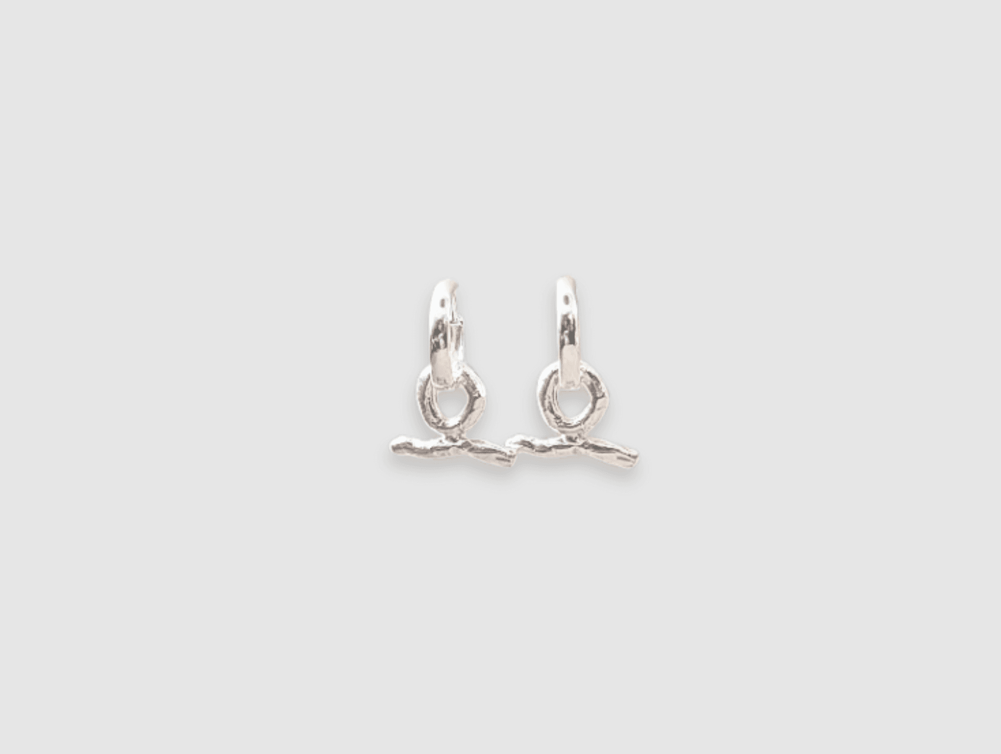 Milly-Maunder-T-Bar-Pendant-Huggie-Earrings-Molten-Texture-Sterling-Silver-Everyday-Jewellery-Cool-Organic-Form-Staple-Design