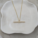 Milly-Maunder-T-Bar-Pendant-Textured-Rustic-Chain-Necklace-9k-Solid-Yellow-Gold-Minimal-Layering