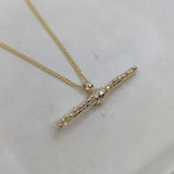 Milly-Maunder-T-Bar-Pendant-Textured-Rustic-Chain-Necklace-9k-Solid-Yellow-Gold-Minimal-Layering
