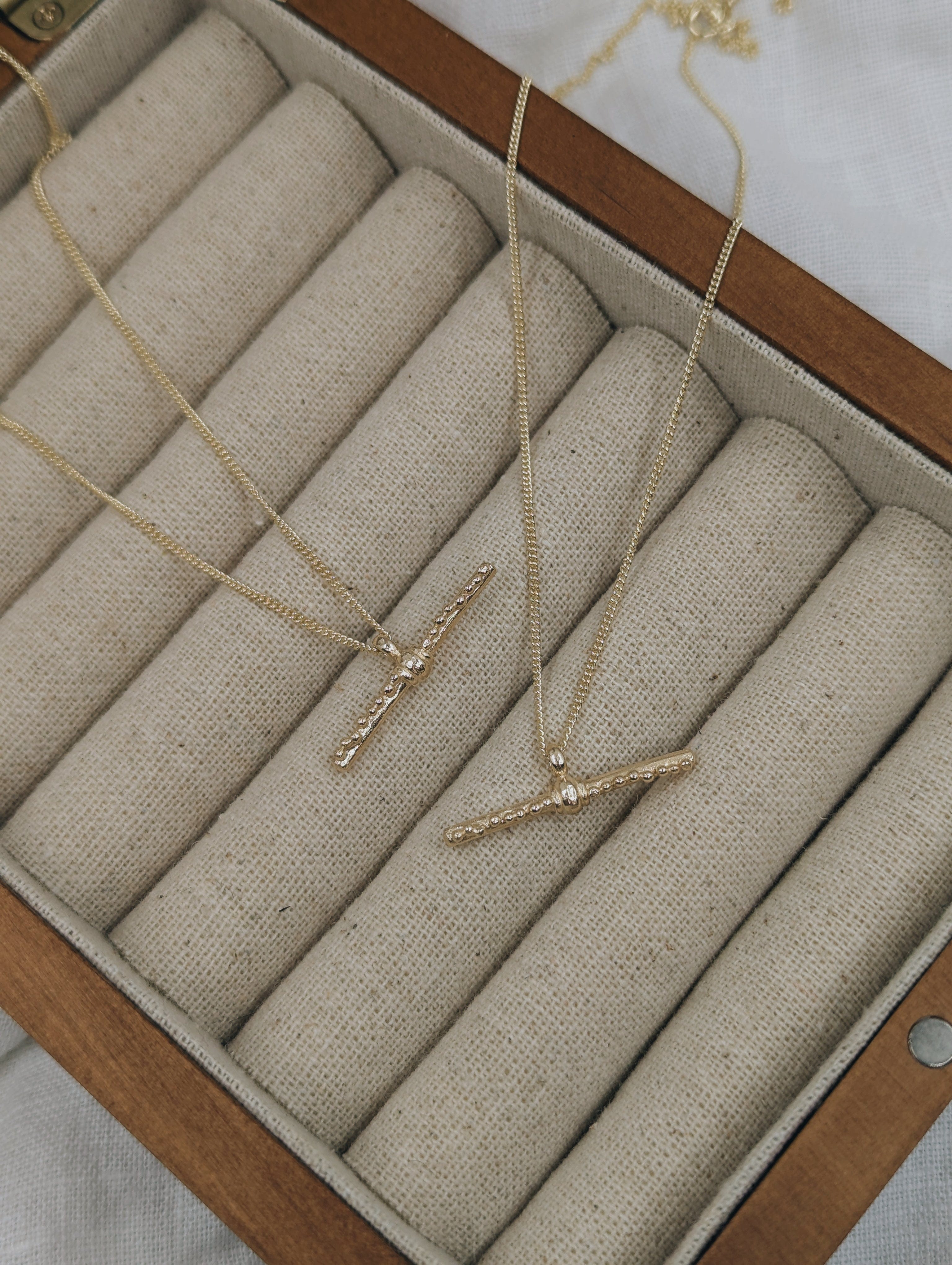 Milly-Maunder-T-Bar-Pendant-Textured-Rustic-Chain-Necklace-9k-Solid-Yellow-Gold-Minimal-Layering