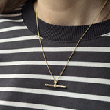 Milly-Maunder-T-Bar-Pendant-Textured-Rustic-Chain-Necklace-9k-Solid-Yellow-Gold-Minimal-Layering