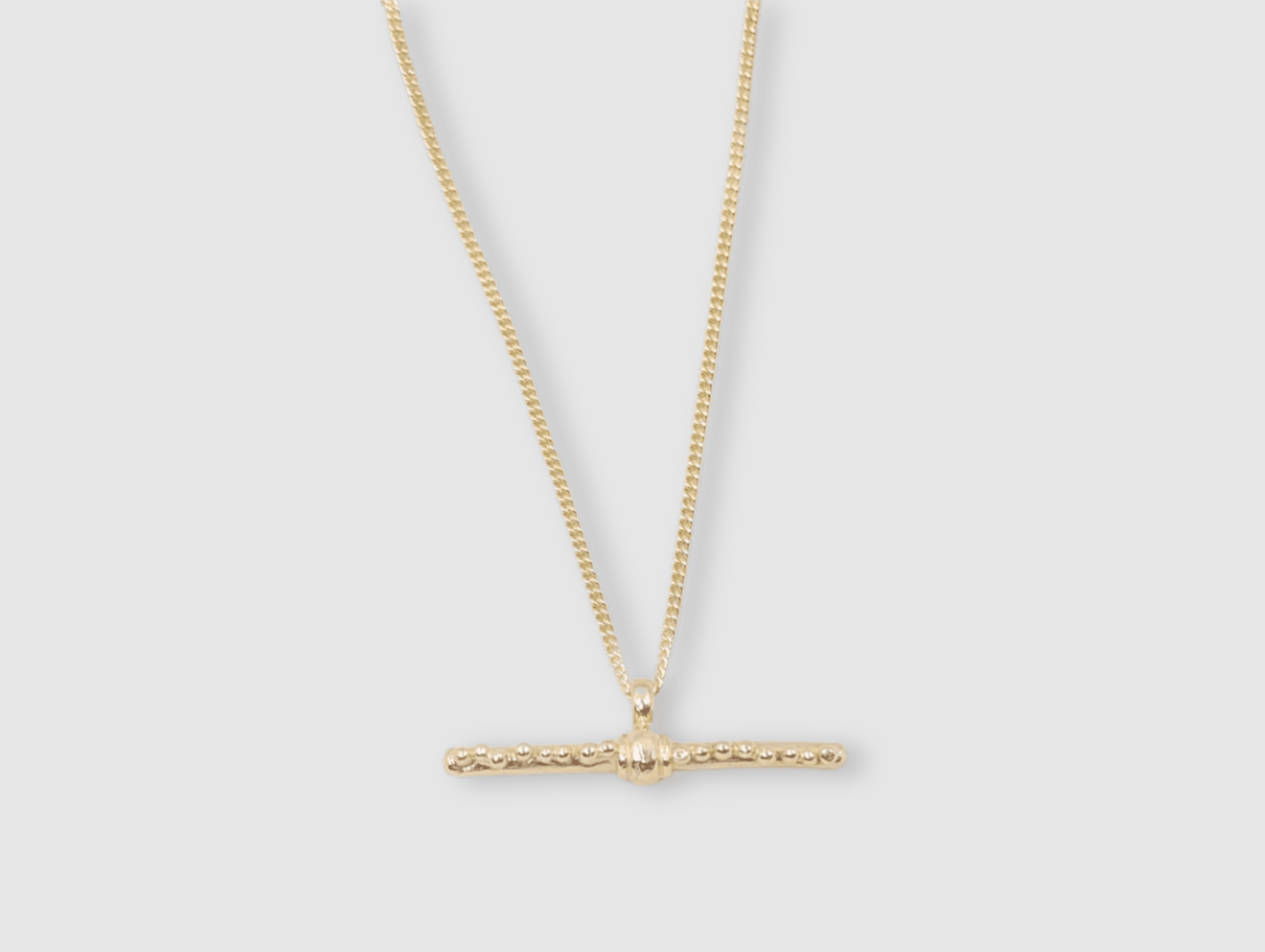 Milly-Maunder-T-Bar-Pendant-Textured-Rustic-Chain-Necklace-9k-Solid-Yellow-Gold-Minimal-Layering