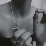 Milly-Maunder-Rustic-Textured-Beaded-Organic-Antique-T-Bar-Pendant-Necklace-Chain-Sterling-Silver