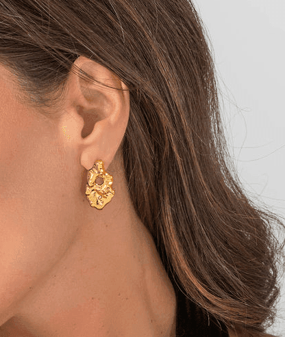 Liz-Crow-London-The-Anchor-Sterling-Silver-Statement-Earrings-Sculptural-Molten-Texture-Drop-Oversized-Stud-Studs-Earring