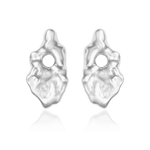 Liz-Crow-London-The-Anchor-Sterling-Silver-Statement-Earrings-Sculptural-Molten-Texture-Drop-Oversized-Stud-Studs-Earring