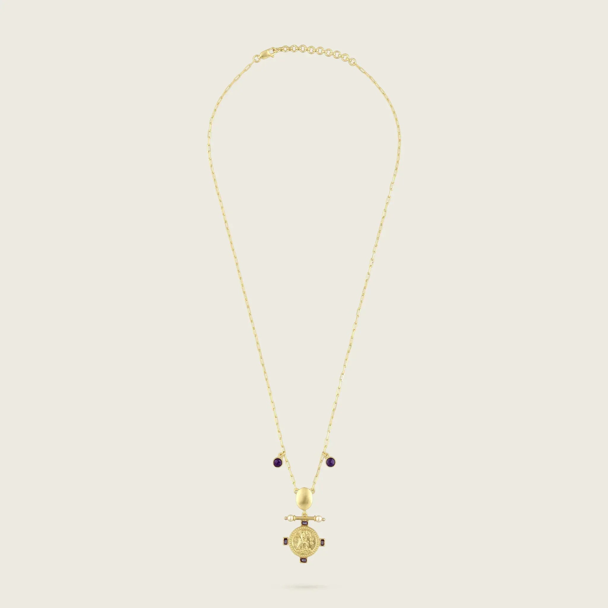 The Aquarius Zodiac Amulet Necklace SingleNecklace-Kensho Heirlooms-GOLDEN-ShopGolden.co-Demifine-Jewellery-Destination-Contemporary-Curated-UK-Brands