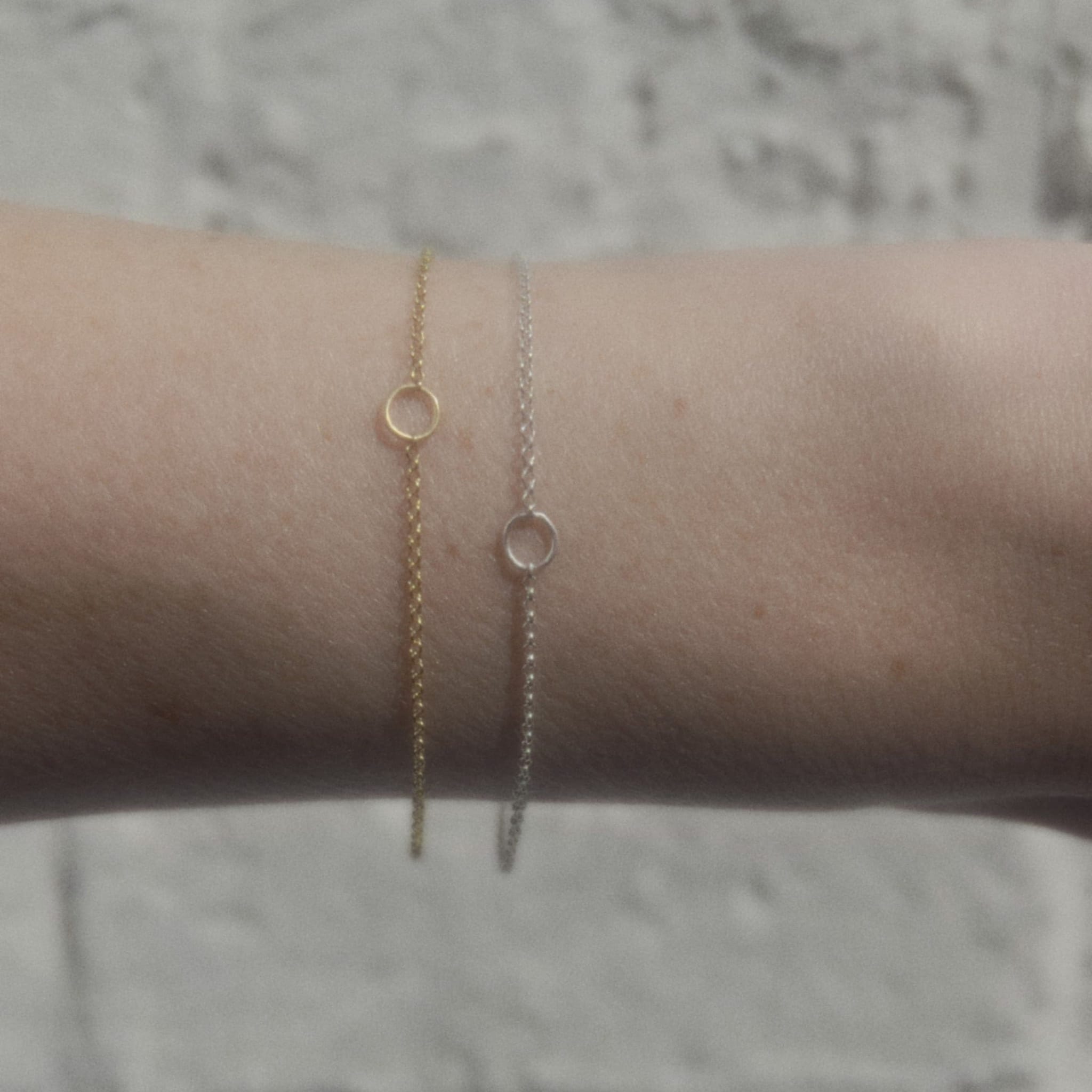 The Circle Silver Bracelet - Golden