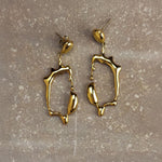 Liz-Crow-London-Tenacity-Earrings-18CT-GOLD-Vermeil-The-Climb-Earrings-Statement-Wavey-Wiggle-Molten-Melting-Texture-Ripple-Drop-Hoops-Drop-Dangle