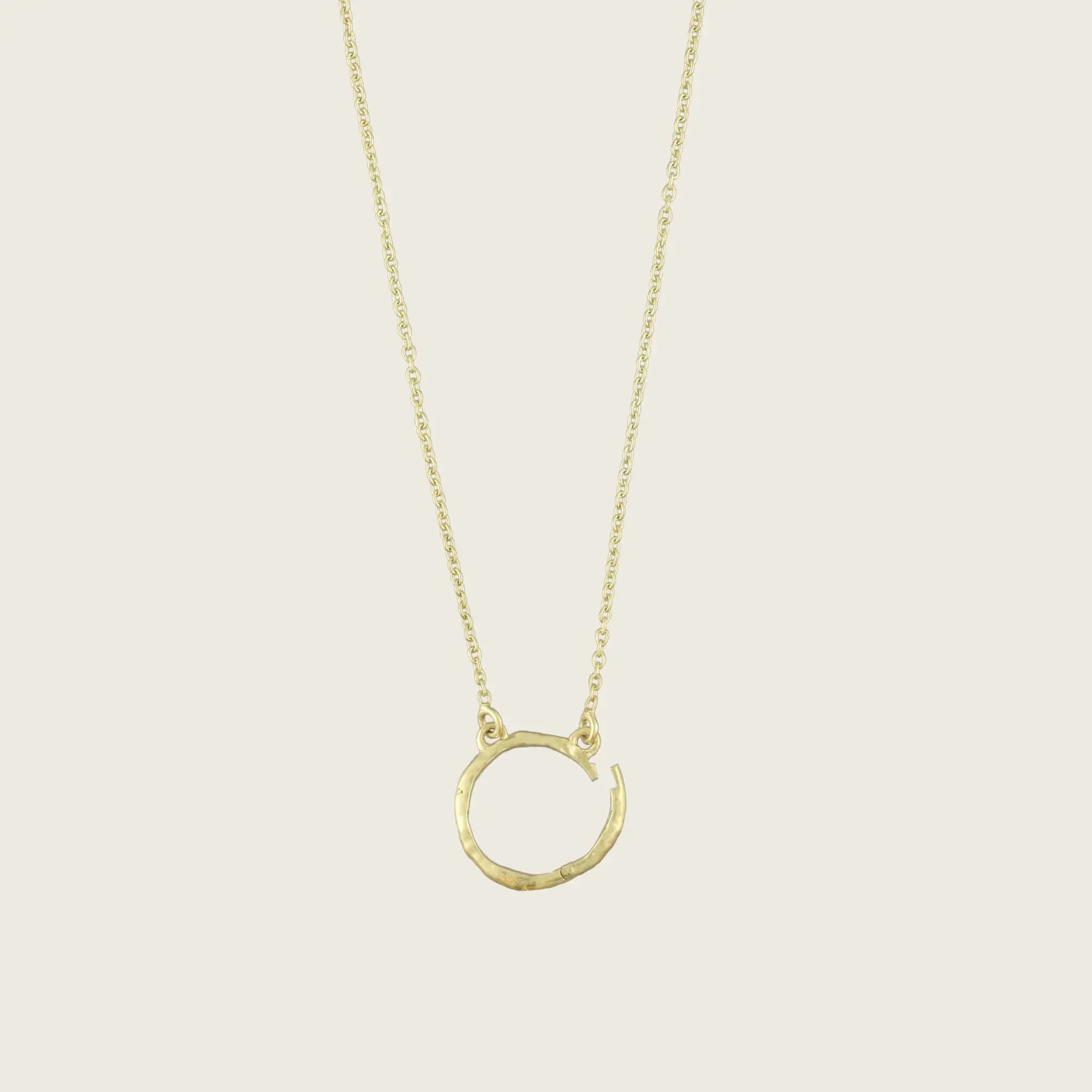The Crescent of Hope Gold--the-crescent-of-hope-gold-charm-18ct-gold-vermeil-moon-pearl-gemstone-adorned-hammered-charm-boho-winter-sun-summer-jewellery-handmade-mix-match-interchangeable-pendant-necklace-golden-kensho-heirloomsCharmCharms-Kensho Heirlooms-GOLDEN-ShopGolden.co-Demifine-Jewellery-Destination-Contemporary-Curated-UK-Brands