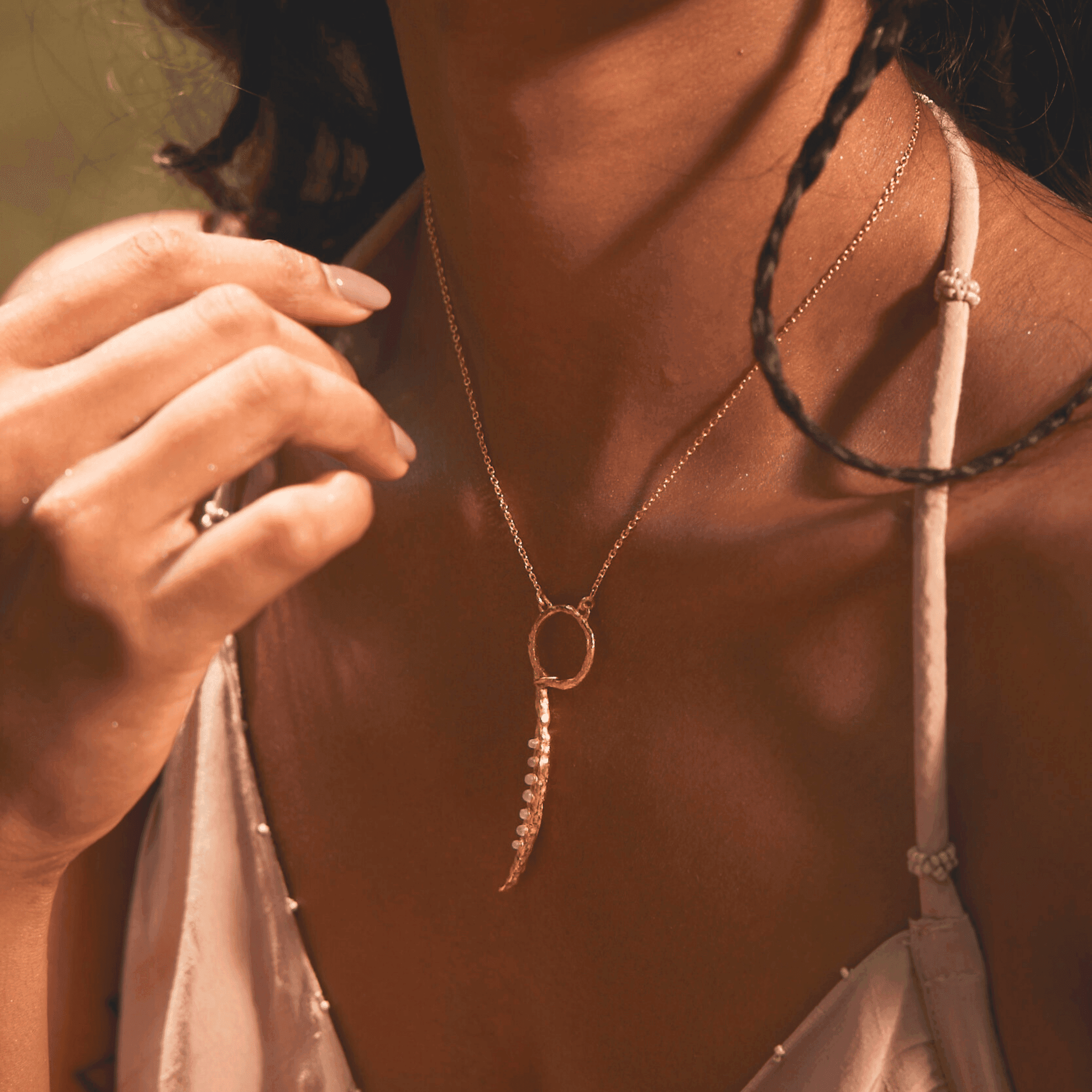 The Crescent of Hope Gold CharmCharms-Kensho Heirlooms-GOLDEN-ShopGolden.co-Demifine--the-crescent-of-hope-gold-charm-18ct-gold-vermeil-moon-pearl-gemstone-adorned-hammered-charm-boho-winter-sun-summer-jewellery-handmade-mix-match-interchangeable-pendant-necklace-golden-kensho-heirlooms-Jewellery-Destination-Contemporary-Curated-UK-Brands