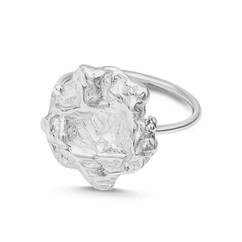 Liz-Crow-Molten-Ring-The-Deep-Stillness-Sterling-Silver-Organic-Molten-Textured-Solitaire-Sculptural-Band-Statement-Cocktail-Ring