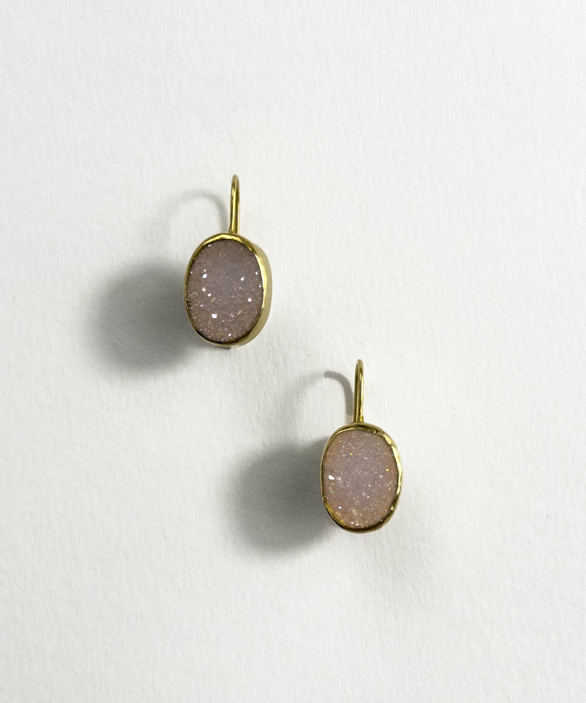 The Druzy Blanc Earrings - Golden