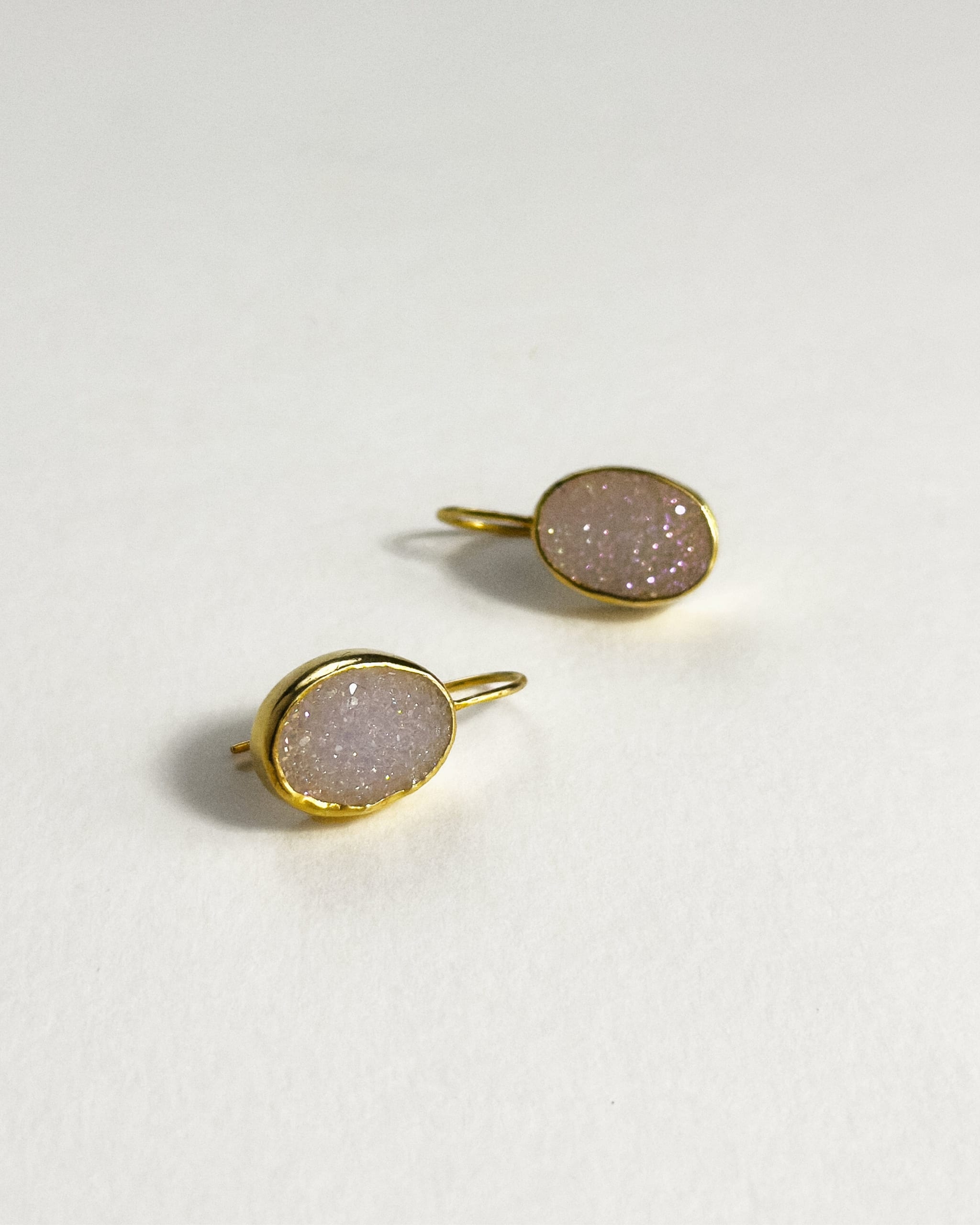 The Druzy Blanc Earrings - Golden