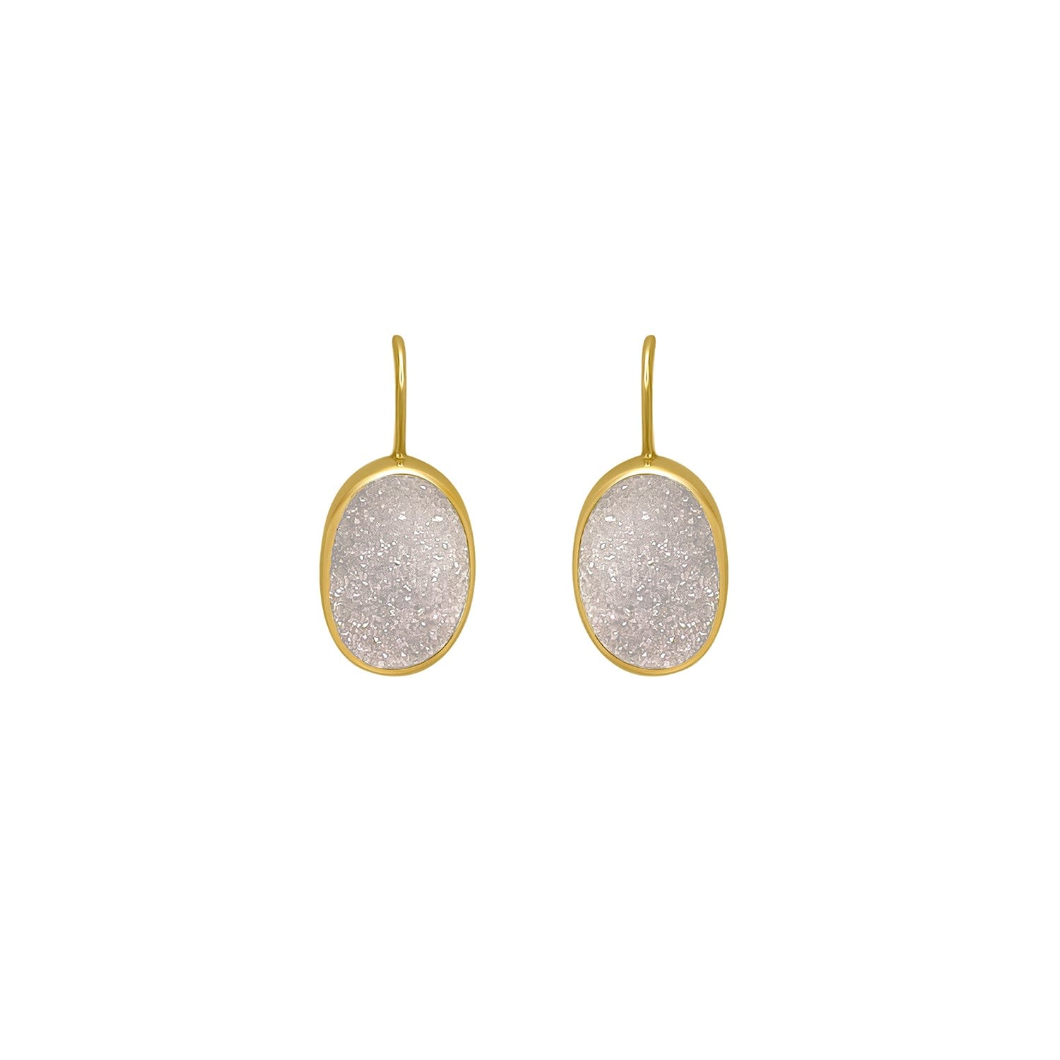 The Druzy Blanc Earrings - Golden