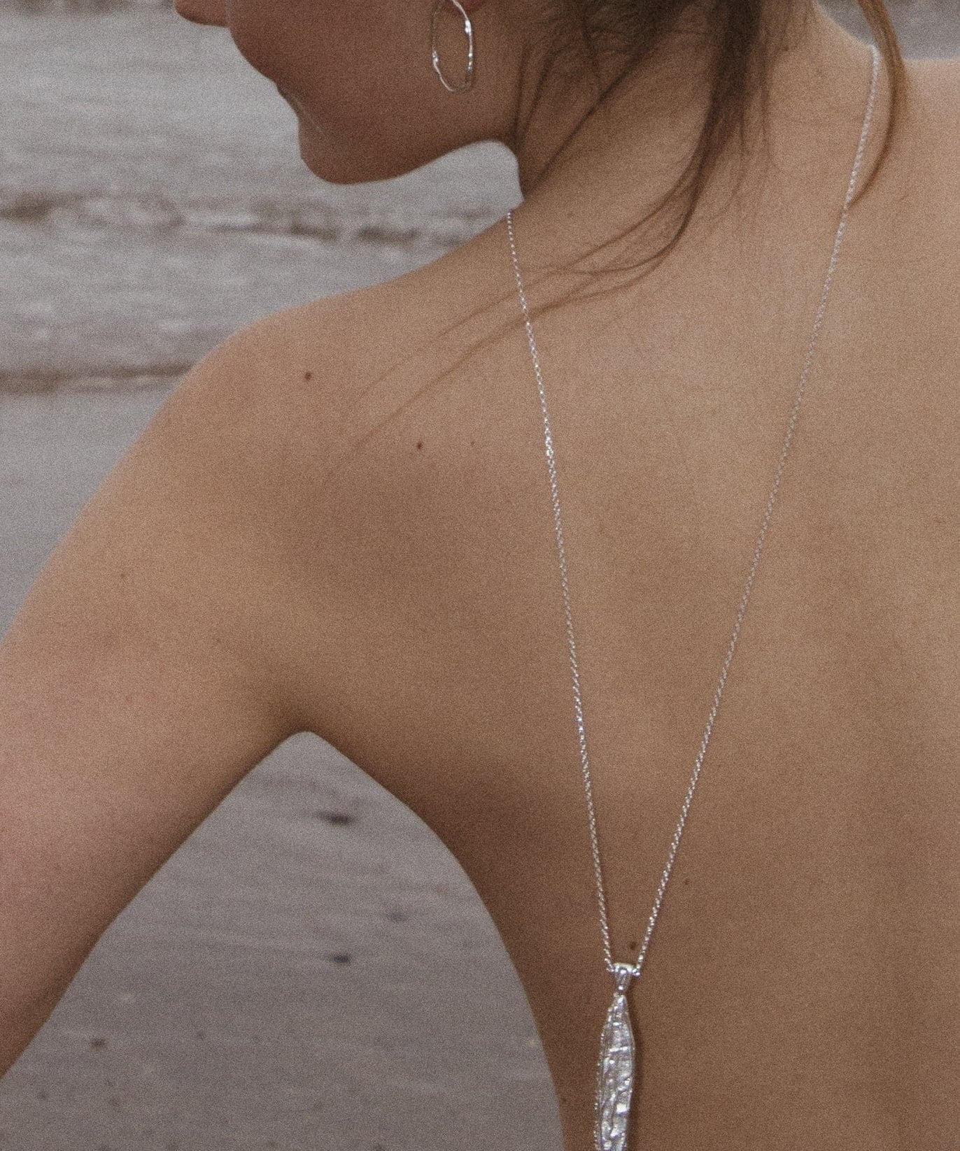 Milly-Maunder-Fish-Pendant-Long-Necklace-Coastal-Marine-Motifs-Jewellery-Beach-Summer-Pendant-Sealife-Ocean-Textured-Cool-Pisces-Sterling-Silver