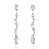 Liz-Crow-London-Resilience-Earrings-The-Flow-Within-Sterling-Silver-Sculptural-Drop-Dangle-Wiggle-Wavey-Organic-Molten-TExture-Statement-Earrings