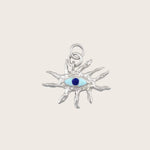 The Guardian Eye Silver Charm-sterling-silver-blue-charm-pendant-interchangable-mix-match-summer-boho-winter-sun-jewellery-cool-handmade-hammered-Kensho-Heirlooms-at-Golden-UK-BrandsCharms-Kensho Heirlooms-GOLDEN-ShopGolden.co-Demifine-Jewellery-Destination-Contemporary-Curated-UK-Brands