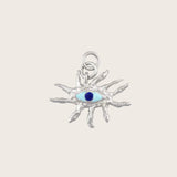 The Guardian Eye Silver Charm-sterling-silver-blue-charm-pendant-interchangable-mix-match-summer-boho-winter-sun-jewellery-cool-handmade-hammered-Kensho-Heirlooms-at-Golden-UK-BrandsCharms-Kensho Heirlooms-GOLDEN-ShopGolden.co-Demifine-Jewellery-Destination-Contemporary-Curated-UK-Brands
