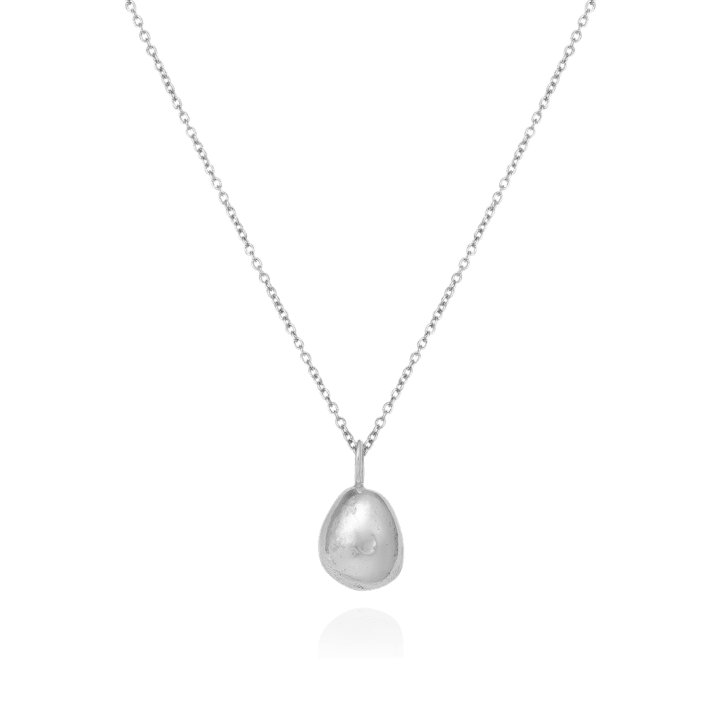 Liz-Crow-London-Courage-Necklace-The-Leap-Sterling-Silver-Delicate-Molten-Nugget-Ball-Sphere-Pendant-Necklace