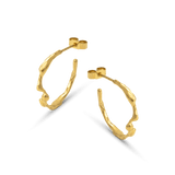 Liz-Crow-London-Gratitude-Hoops-18CT-GOLD-Vermeil-The-Knowing-Hoop-Molten-Texture-Medium-Hoop-earring