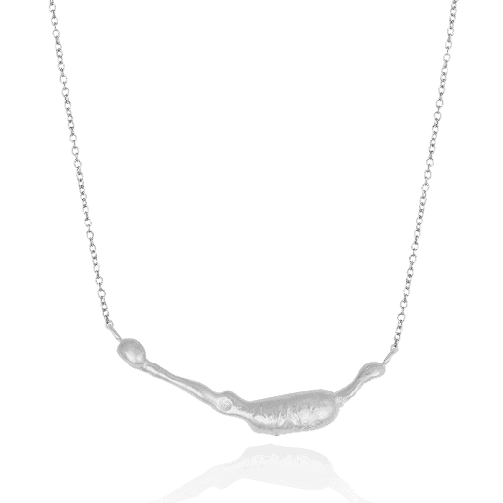 The Return Sterling Silver Molten Horizontal Bar Necklace - Golden
