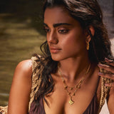 The Scorpio Zodiac Amulet Necklace-star-sign-citrine-birthstone-stone-yellow-statement-boho-sun-summer-necklace-jewellery-antique-vintage-coin-pendant-kensho-heirlooms-cool-charm-golden-handmade-SingleNecklace-Kensho Heirlooms-GOLDEN-ShopGolden.co-Demifine-Jewellery-Destination-Contemporary-Curated-UK-Brands