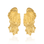 Liz-Crow-London-Wonder-Earrings-18CT-GOLD-Self-Seen-Statement-Stud-Oversized-Molten-Melting-Textured-Earring