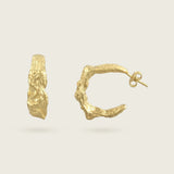 The Silent Verse Earrings-18ct-gold-vermeil-kensho-heirlooms-statement-hoops-hoop-gold-rustic-textured-hammered-molten-unique-gift-statement-earrings-handmade-uk-boho-summer-jewellery-everyday-day-nightEarrings-Kensho Heirlooms-GOLDEN-ShopGolden.co-Demifine-Jewellery-Destination-Contemporary-Curated-UK-Brands