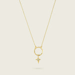 The Skycompass Charm-18ct-gold-vermeil-blue-topaz-star-cross-charm-pendant-interchangeable-boho-summer-winter-sun-pendant-necklace-hammered-Kensho-HeirloomsCharms-Kensho Heirlooms-GOLDEN-ShopGolden.co-Demifine-Jewellery-Destination-Contemporary-Curated-UK-Brands