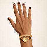 the-virgo-zodiac-bracelet-kensho-heirlooms-blue-sapphire-charm-bangle-gold-vermeil-cool-boho-jewellery-vintagle-style-coin-chain-handmade-artisan-uk-india-golden-Kensho Heirlooms-GOLDEN-ShopGolden.co-Demifine-Jewellery-Destination-Contemporary-Curated-UK-Brands