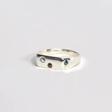 Blume-Jewellery-Winter-Signet-Ring-Sterling-Silver-Pinky-Gemstone-Stone-Ring-Blue-Brown-Blue-Topaz-Aquamarine-Smokey-Quartz-Cool-Rectangle-Handmade-UK