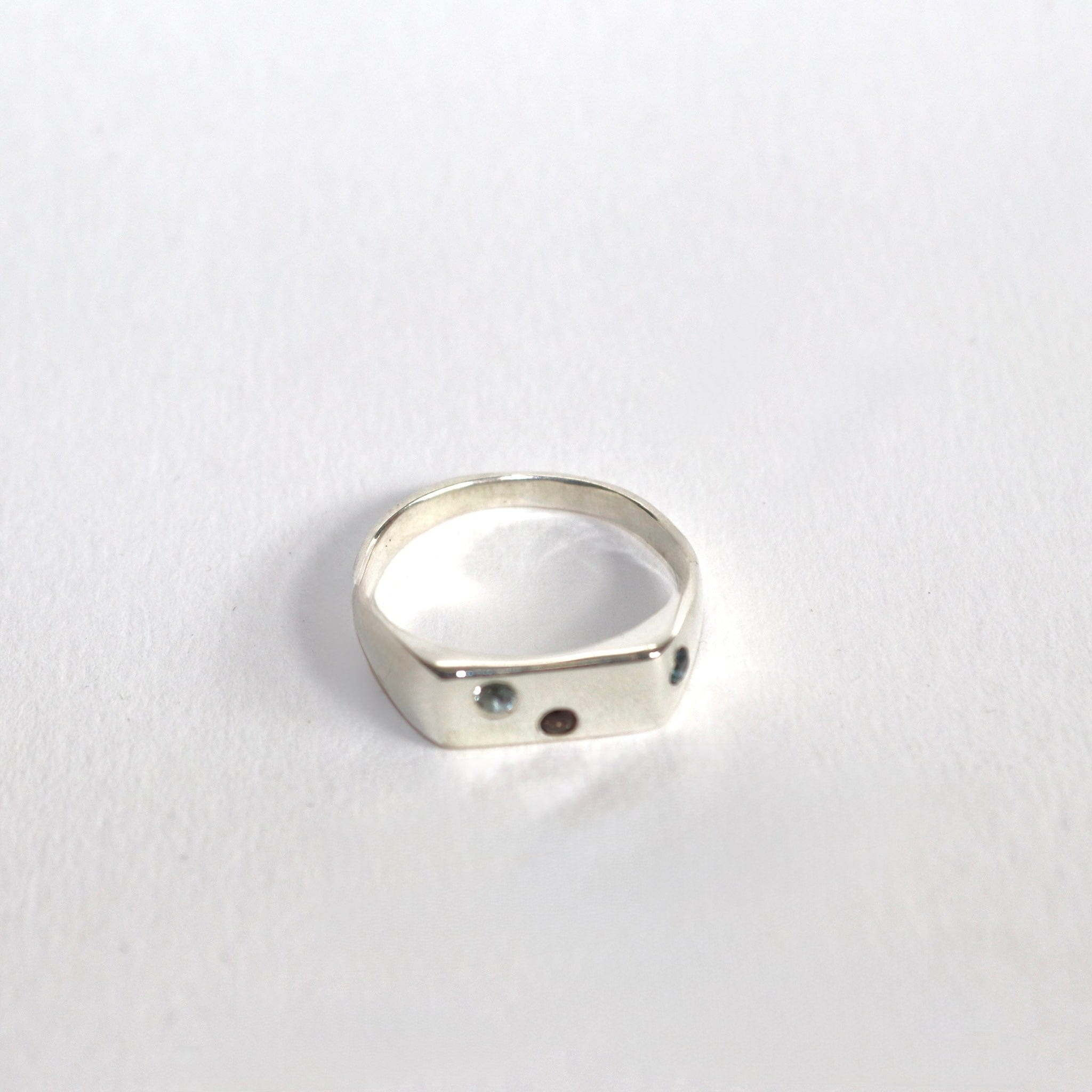 Blume-Jewellery-Winter-Signet-Ring-Sterling-Silver-Pinky-Gemstone-Stone-Ring-Blue-Brown-Blue-Topaz-Aquamarine-Smokey-Quartz-Cool-Rectangle-Handmade-UK4