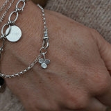Milly-Maunder-Trio-Pebble-Clover-Charm-Chain-Rustic-Vintage-Heirloom-Bracelet-Chain-Gold-Plated-18ct-Stacking