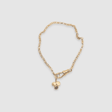 Milly-Maunder-Trio-Pebble-Clover-Charm-Chain-Rustic-Vintage-Heirloom-Bracelet-Chain-Gold-Plated-18ct-Stacking