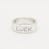 very-good-luck-ring-Keyes-engraved-band-chunky-wide-cigar-ring-lucky-charm-sterling-silver-handmade-london-cool-stacking-band-ring--GOLDEN-ShopGolden.co-Demifine-Jewellery-Destination-Contemporary-Curated-UK-Brands