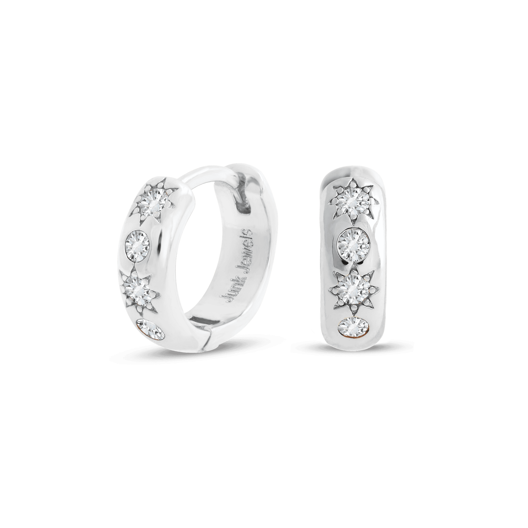 Junk-Jewels-White-Stone-Petite-Diamond-Cubic-zirconia-star-stone-chunky-huggie-hoop-hoops-earrings-gold-silver