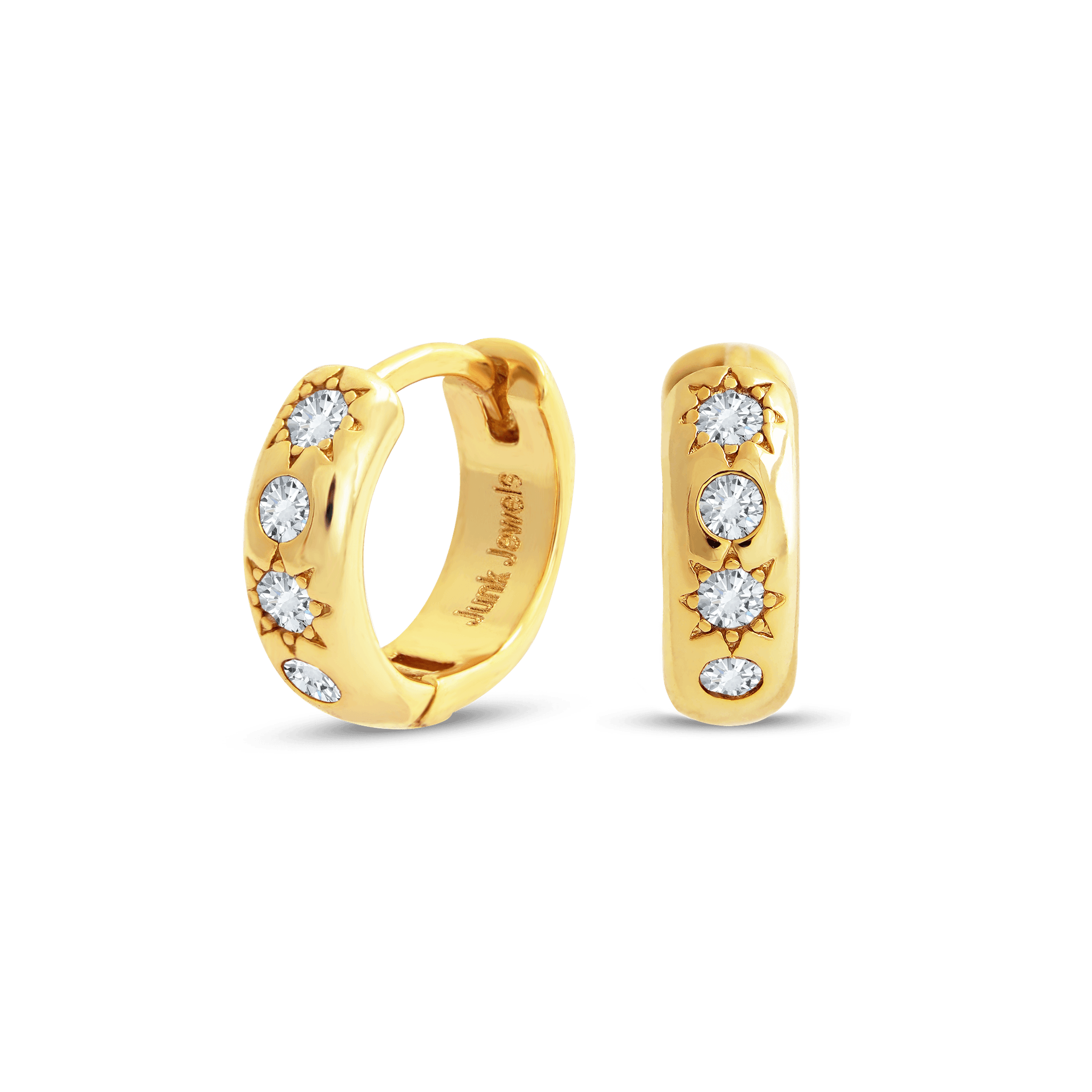 Junk-Jewels-White-Stone-Petite-Diamond-Cubic-zirconia-star-stone-chunky-huggie-hoop-hoops-earrings-gold-silver