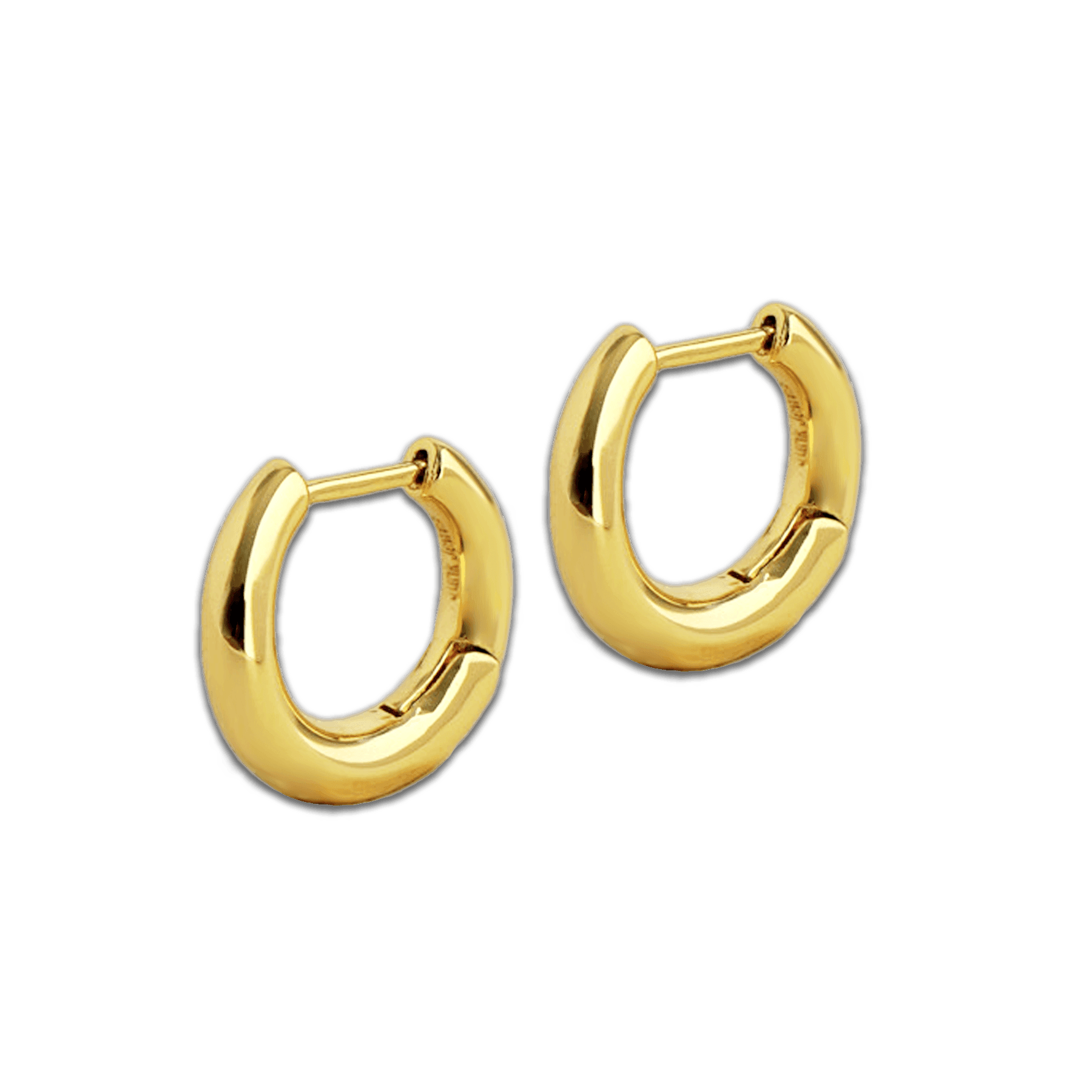 Junk-Jewels-Wobbly-Classic-Small-Chunky-Hoop-Hoops-Earrings-Gold-Plated-Silver