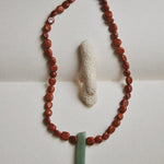 Kan-Studio-Yolanda-Necklace-Red-Jasper-Nugget-Beaded-Green-Aventurine-Large-Gemstone-Spike-Pendant-Natural-Stone-Bead-Bohemian-Cool-Boho-Necklace-Summer-Jewellery