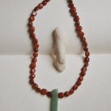 Kan-Studio-Yolanda-Necklace-Red-Jasper-Nugget-Beaded-Green-Aventurine-Large-Gemstone-Spike-Pendant-Natural-Stone-Bead-Bohemian-Cool-Boho-Necklace-Summer-Jewellery