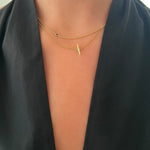 Tory-Long-Zodi-Ball-Chain-Necklace-Black-Sapphire-Stone-Pendant-Minimal